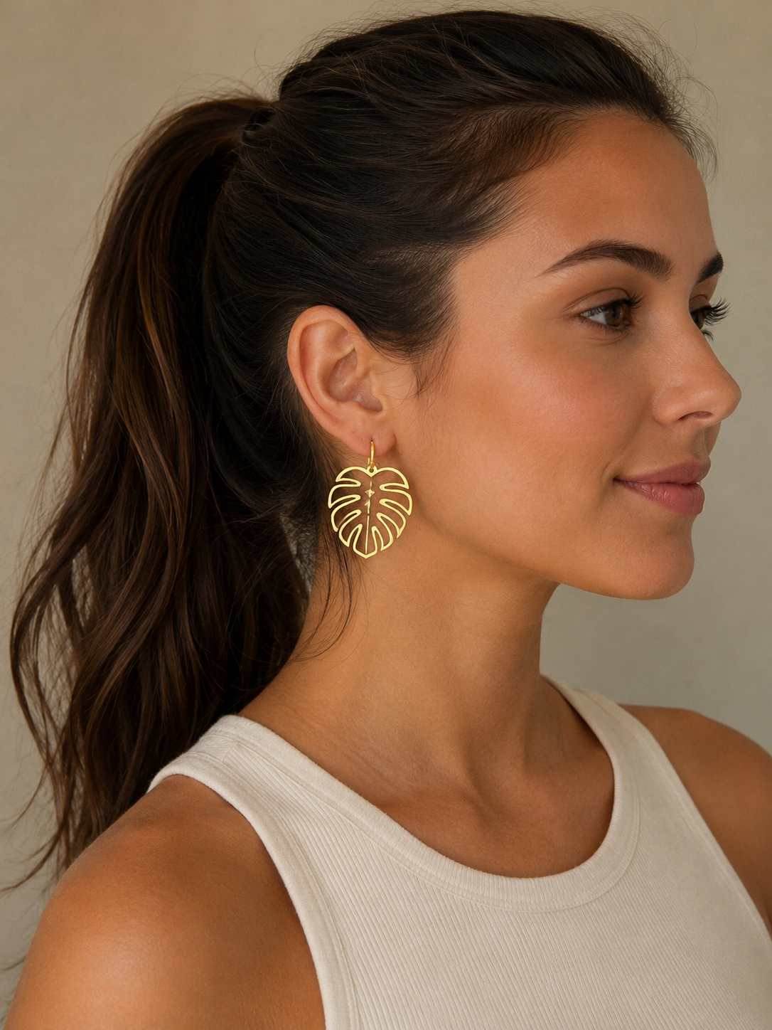 palm leaf earrings