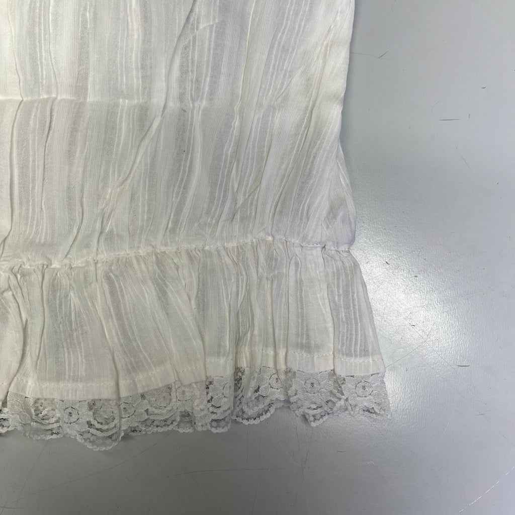 FREE PEOPLE 100% Cotton Alana Lace Tank  Women's Sz XS Clean Ivory 98240930
