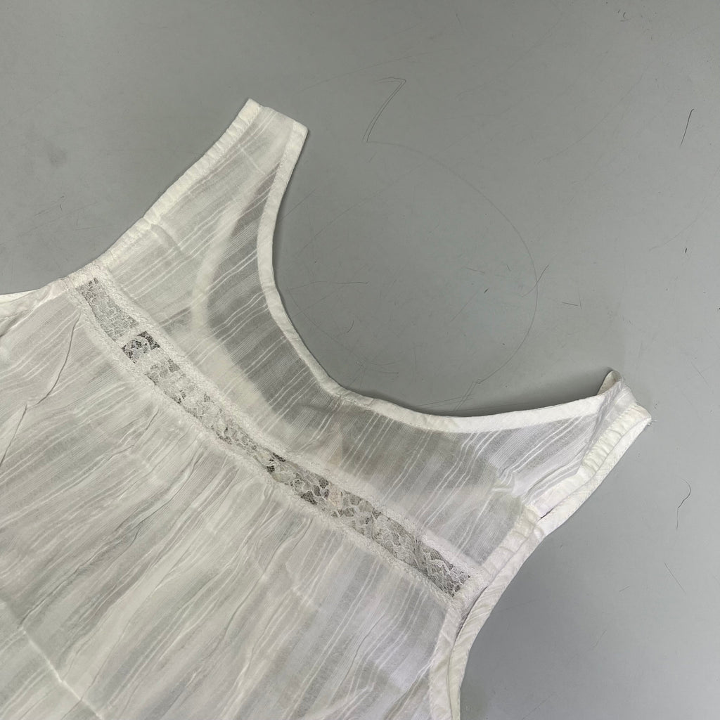 FREE PEOPLE 100% Cotton Alana Lace Tank  Women's Sz XS Clean Ivory 98240930