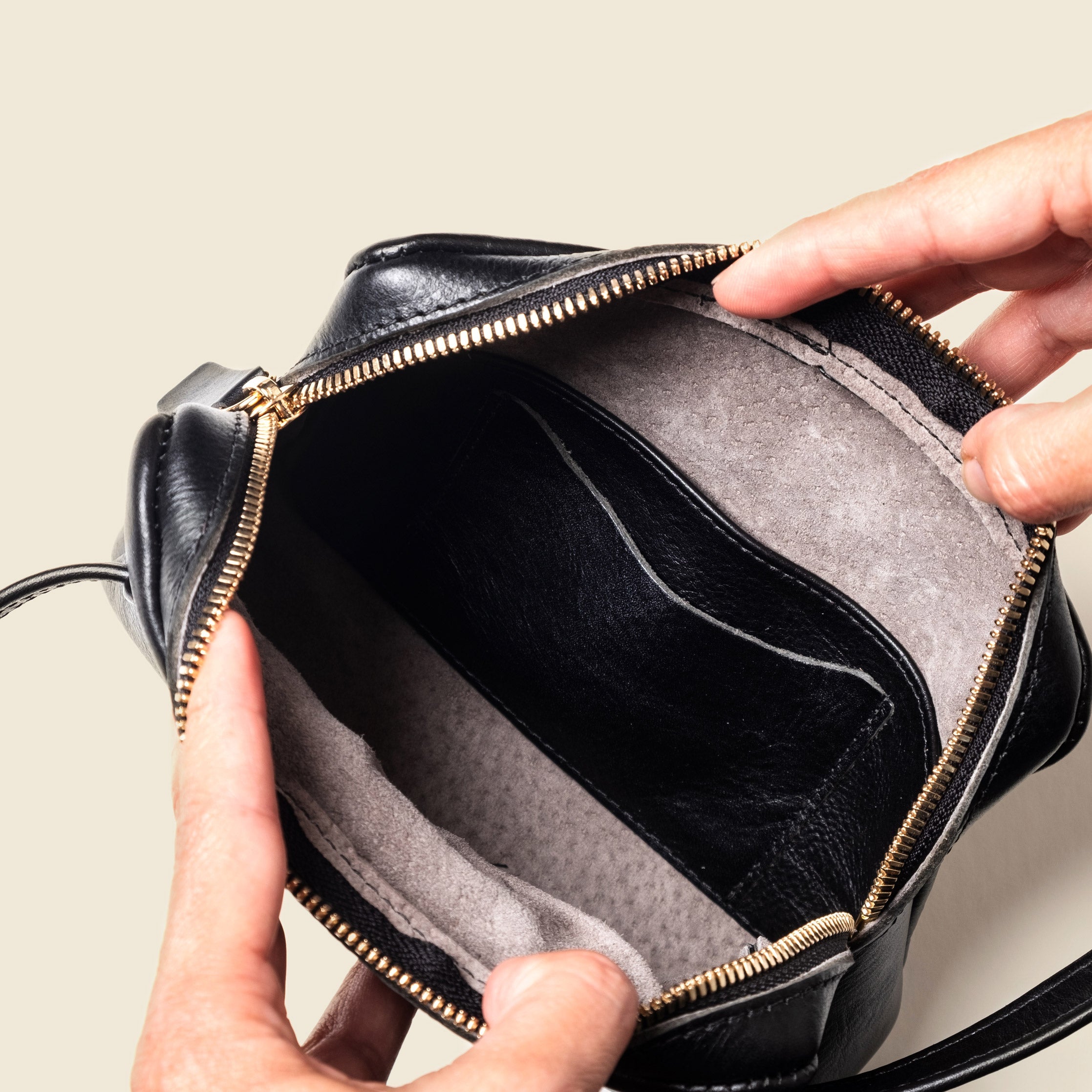 Convertible Leather Belt Bag / Fanny Pack - Black